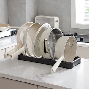 Support de cuisine en fer évolutif et durable pour bols, couvercles de casseroles, spatules et cuillères, polyvalent pour placard de cuisine - Product Image 5