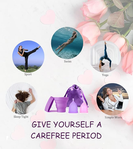 Coupes menstruelles avec stérilisateur pliable en silicone <span class=keywords><strong>de</strong></span> qualité alimentaire, kit <span class=keywords><strong>de</strong></span> démarrage pour les règles en silicone souple, ensemble <span class=keywords><strong>de</strong></span> menstruations féminines, taille S & M - Product Image 4