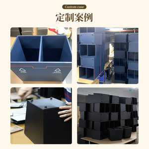 Custom Square Leather Waste Bin With Metal Inner Cylinder Multi Functional Sorting Storage For Hotel Guest Rooms Offices - Product Image 1