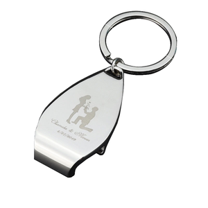 Llavero abridor de botellas de cerveza con forma de gota de agua, de aleación de zinc fundido, con temática de cruz, portátil, para uso promocional, con impresión digital, venta al por mayor - Product Image 1