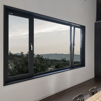 Ventana Moderna de Aluminio Abatible y Oscilobatiente, Doble Acristalamiento, Apertura Interior, Marco de Ventana Abatible para Residencial