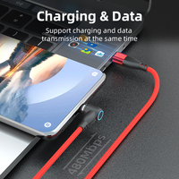 Kabel pengisi daya magnetis Tipe C 90 derajat, kabel Data bentuk L 3 in 1, kompatibel dengan Micro USB Tipe C Android iPhone