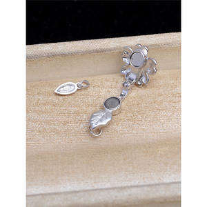 Collier aimanté en argent S925 avec rose, boucle universelle creuse pour perles, réglage 5574, boucle aimantée plaquée pour la création de bijoux DIY - Product Image 3