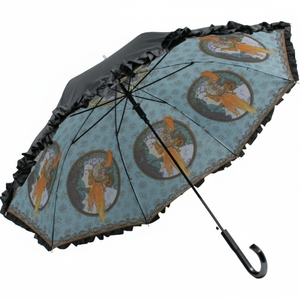 Ombrello in bronzo e rose per la collezione di Mucha pioggia e sole AU-02613 - Product Image 1