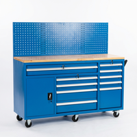 Armoire à outils en acier pour garage, établi mobile robuste, coffre à outils personnalisé avec tiroirs pour atelier sur roues, chariot de rangement pour outils