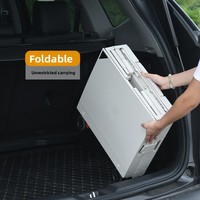 Chariot de pique-nique pliable en plastique pour camping en plein air, chariot portable à quatre roues avec poignée de traction, pour courses, vente en gros OEM transfrontalière
