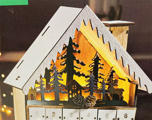 Nuevo Gabinete de Almacenamiento Navideño con 24 Cajones, Forma de Casa Blanca, Gabinete de Madera con <span class=keywords><strong>Luces</strong></span> <span class=keywords><strong>LED</strong></span> para Adornos Navideños - Product Image 3