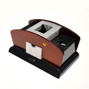 YH 4 <span class=keywords><strong>AA</strong></span> Baterías Shuffler Machine 2 Decks Barajador de tarjetas de madera para Casino - Product Image 2