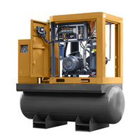 Compresseur d'air rotatif à vis silencieux 4-en-1 XJB, compact et mobile, avec VSD, réservoir de réception et sécheur frigorifique