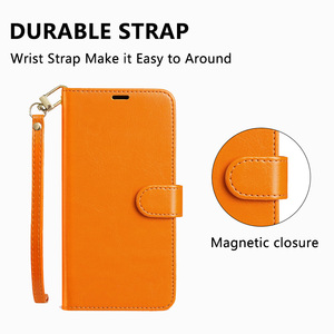 Étui portefeuille à rabat en cuir PU pour iPhone 11 12 13 14 15 16 17 18, avec fentes pour cartes, support et dragonne, antichoc - Product Image 5