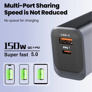 <span class=keywords><strong>Cargador</strong></span> de Teléfono Móvil de Carga Súper Rápida USB <span class=keywords><strong>Tipo</strong></span> <span class=keywords><strong>C</strong></span> de 150W, QC3.0 PD3.0, Enchufe EU/UK/US, para iPhone 17 16 15, Samsung, <span class=keywords><strong>Huawei</strong></span>, Xiaomi - Product Image 5