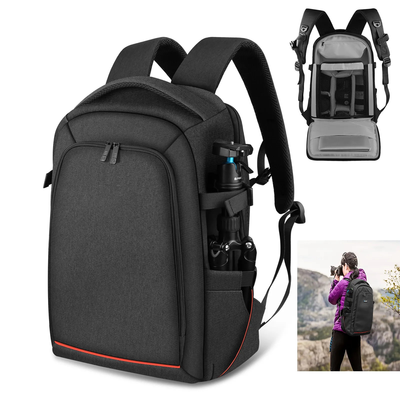 Водонепроницаемый рюкзак для камеры, сумка для камеры и видеокамеры на заказ, Сумка для DSLR/SLR фотокамеры с держателем для штатива и отделением для ноутбука