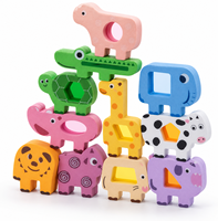Blocs d'empilage en mousse EVA, jouet de puzzle d'équilibre sur le thème des animaux de la jungle, ensemble de jeu éducatif pour l'apprentissage précoce des tout-petits
