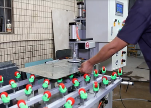 Prix usine 1200 Machine à chanfreiner le verre à double tête, pour le profilage en R des dalles <span class=keywords><strong>de</strong></span> pierre et le polissage des bords <span class=keywords><strong>de</strong></span> panneaux, pour tables miroir - Product Image 5