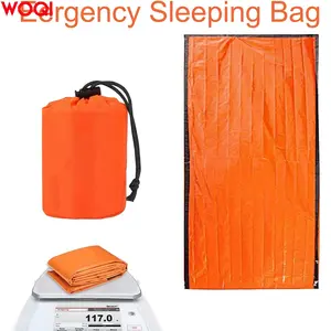 Saco de dormir de emergencia WOQI, saco de dormir de supervivencia, manta de emergencia reutilizable con bolsa impermeable portátil