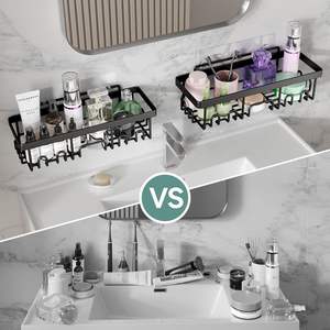 Caddy <span class=keywords><strong>de</strong></span> <span class=keywords><strong>ducha</strong></span> <span class=keywords><strong>sin</strong></span> perforación Jabonera montada en la pared Estantes adhesivos Gran capacidad Baño Paquete <span class=keywords><strong>de</strong></span> 6 a prueba <span class=keywords><strong>de</strong></span> herrumbre a prueba <span class=keywords><strong>de</strong></span> agua - Product Image 3