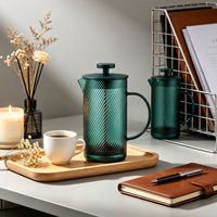 Carafe à café en verre à double paroi transparente et écologique pour café et thé chaud