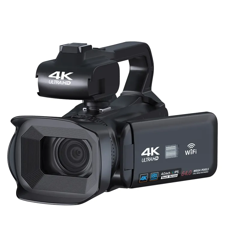High Quality KOMERY RX200 64MP 18X Zoom 4-inch 4K HD Video Touch Screen Handheld Digital Video Camera