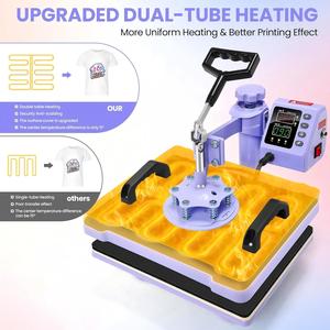 Nueva Máquina de Prensa de Calor 5 en <span class=keywords><strong>1</strong></span> de 29*38cm (12x15 Pulgadas) para Camisetas, Máquina de Transferencia de Calor Multifuncional para Camisetas, Color Morado - Product Image 4