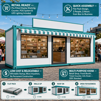 20ft Stahlkonstruktion Einzelhandels-Verkaufsstand Kiosk Kostengünstiges Versetzbares Schnell Montierbares Flat-Pack Containerhaus Modernes Design 5