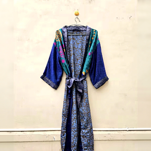 Kimono de lujo estilo bohemio, sedoso, para verano, estilo japonés, lujoso, hippie, maxi, vestido de novia, estilo bohemio. - Product Image 1