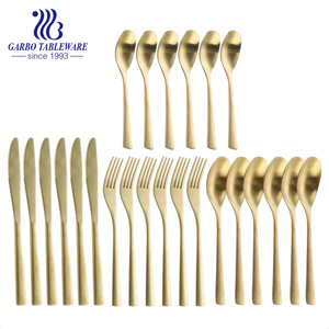 Vàng Sang Trọng 24 Pcs Thép Không Gỉ Đặt Bữa Ăn Tối Gương Đánh Bóng Dao Muỗng Nĩa Đặt Trung Quốc Thực Hiện Dao Kéo Flatware <span class=keywords><strong>Set</strong></span> - Product Image 2