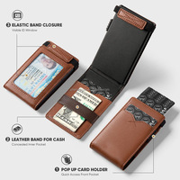 Portefeuille fin en cuir véritable personnalisé en usine, broderie vintage, accès rapide, unisexe, blocage RFID, polyester, aluminium, porte-cartes