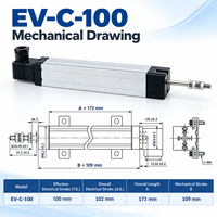 Capteur de déplacement linéaire EV-C-100 100 mm ±0,1 % IP54 pour Novotechnik TLH/TL Gefran LT Sakae LP Variohm ELPM Penny+Giles SLS