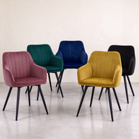 Fauteuil de salle à manger en velours tufté vertical de style nordique, fauteuil d'appoint rembourré pour la maison, l'hôtel et le restaurant