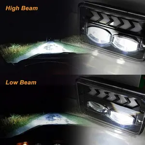 Vierkante Chrome 6000K Waterdicht 5X7 7Inch 45W Led Koplamp Jeeps Offroad Motorfiets Vorm Hoge Lage beam 12-24V Dc