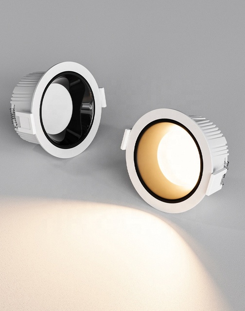 Modern Style Round Recessed Adjustable 75mm White Black Aluminum LED Downlight IP55 Rated Indoor Commercial Lighting Decor