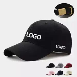 100% algodão logotipo Bordado Cap Pai 6 Painel Gorras 3D Adulto Unisex Boné de Beisebol Personalizado