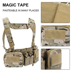 Gilet tactique Molle d'extérieur à prix de gros, conception multi-poches personnalisée, pochette à chargeur à dégagement rapide, fabriqué en nylon durable - Product Image 4