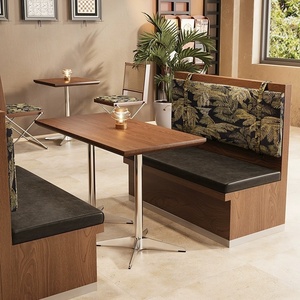 Conjunto de Muebles de Madera Sólida para Restaurante Comercial, Personalizado, Estilo del Sudeste Asiático, Asientos Tipo Booth, Mesa Retro Francesa, Estilo Cafetería Occidental - Product Image 2