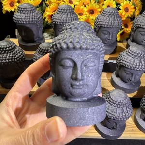Wholesale Natural Carved High Quality <strong>Shungite</strong> Buddha's Head for Home Decoration