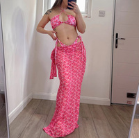 Maillot de bain 3 pièces imprimé de conception personnalisée vente en ligne jupe de bikini sexy ensemble de string maillot de bain de luxe maillots de bain sarong pour femmes