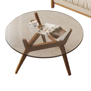 Petite table basse moderne en verre pour la maison Meubles de salon en bois pour canapé pour le commerce extérieur transfrontalier d'<span class=keywords><strong>Amazon</strong></span> - Product Image 6