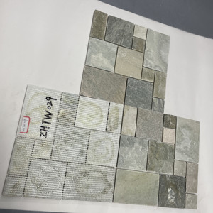 Piastrelle in Mosaico Giallo dal Design Moderno, Finitura Naturale in <span class=keywords><strong>Ardesia</strong></span> per Pavimentazione Esterna di Hotel, Piastrelle Quadrate per Soggiorno - Product Image 3