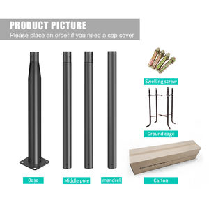 Poste <span class=keywords><strong>de</strong></span> lámpara <span class=keywords><strong>de</strong></span> calle dividido 4m 6m Negro Combinación galvanizada para exteriores Poste <span class=keywords><strong>de</strong></span> lámpara <span class=keywords><strong>de</strong></span> calle Poste <span class=keywords><strong>de</strong></span> lámpara <span class=keywords><strong>de</strong></span> jardín solar - Product Image 4