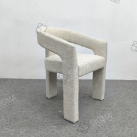 Chaise en tissu de bois massif-Siège rembourré moderne avec cadre en bois pour salon, chambre à coucher, bureau-Mobilier de maison durable