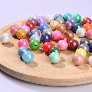 2025ลูกปัดซิลิโคนเพ้นท์สีจำนวนมากมาใหม่ลูกปัดเกรดอาหารมันวาว15มม. เครื่องประดับโอปอลรูปดอกเดซี่พวงกุญแจ - Product Image 2