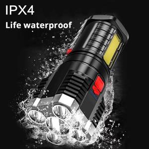 Lampu senter LED, grosir lima inti cahaya <span class=keywords><strong>UV</strong></span> tahan air USB dapat diisi ulang darurat tongkol kuat AA ABS lampu tubuh untuk - Product Image 4