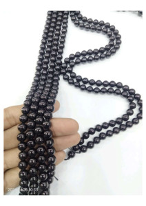 Bolas de Turmalina Negra Natural, Cuentas de Turmalina Negra Lisa, Cuentas de Piedra Redondas de Turmalina Negra de 6/8 mm - Product Image 2