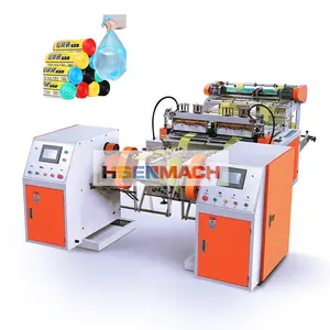 Factory price plastic black coreless roll garbage bag rolling and perforation machine manufacturer