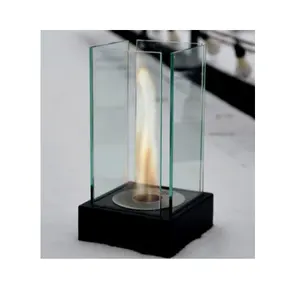 custom heat resistant tempered toughened glass with polished edge for tabletop bio ethanol gas fireplace