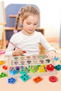 Hot Selling Toddler Best <b>Gift</b> Fine Motor Skills Learning Stacking Wooden Montessori Magnet Puzzles Board - Product Image 6