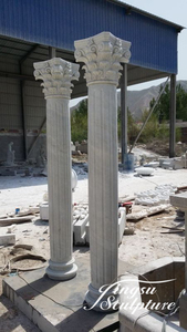Handcarving chino romana blanco columna de mármol puerta Pilar diseño para venta al por mayor - Product Image 2