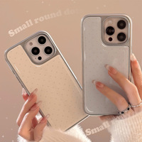 Coque de téléphone antichoc en PC électroplaqué à pois girly pour iPhone 17 16 15 Pro Max 14 13 12 – Housse de protection antichoc