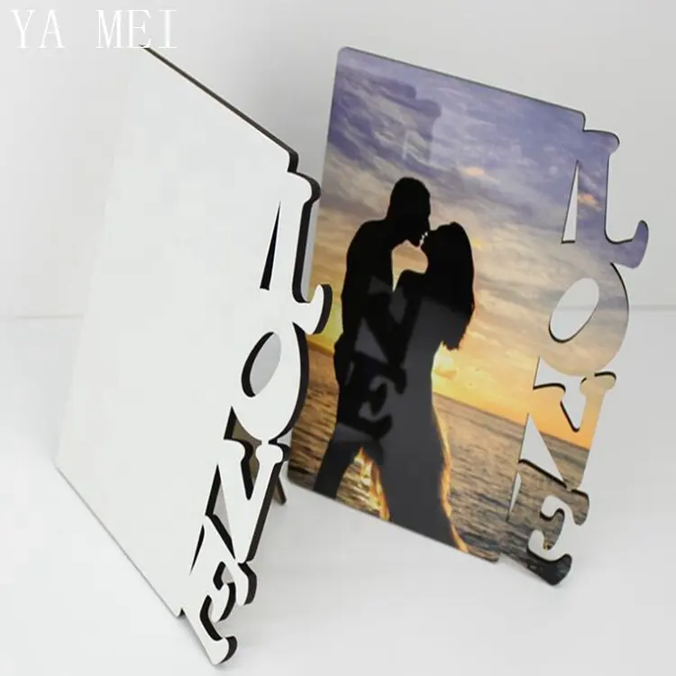 White Photo Frame Personalised Diy 150*180mm/6*7inch Love Letter Wooden White Blank Sublimation Mdf Photo Frame
