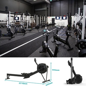 VIGFIT <span class=keywords><strong>Rameur</strong></span> réglable silencieux avec 10 niveaux de résistance à l'air, écran intelligent, équipement cardio à domicile, gain de place - Product Image 5